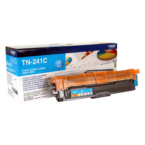 Brother TN241C - Ciano - originale - cartuccia toner - per Brother DCP-9015, DCP-9020, HL-3140, HL-3150, HL-3170, MFC-9140, MFC-9330, MFC-9340