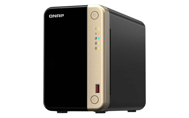 QNAP TS-264 - Server NAS - 2 alloggiamenti - SATA 6Gb/s - RAID 0, 1, 5, 6, 10, 50, JBOD, 60 - RAM 8 GB - 2.5 Gigabit Ethernet - iSCSI supporto