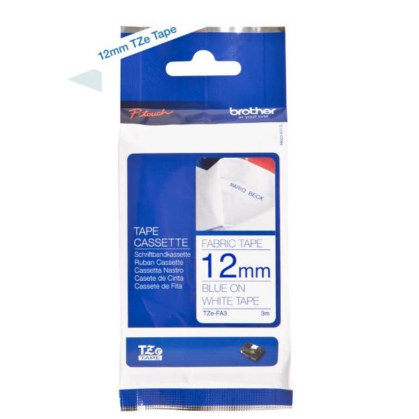 NASTRO TIPO TZ 12 MM BLU/BIANCO IN TESSUTO 3 METRI