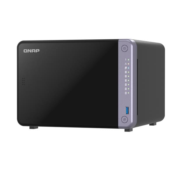 QNAP TS-632X-4G - Server NAS - 6 alloggiamenti - SATA 6Gb/s - RAID JBOD, RAID 0, 1, 5, 6, 10, 50, 60 - RAM 4 GB - Gigabit Ethernet / 2.5 Gigabit Ethernet / 10 Gigabit Ethernet - iSCSI supporto