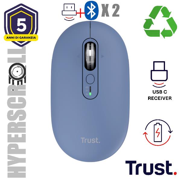 Trust Seron Slim Multi, Ambidestro, Ottico, RF senza …