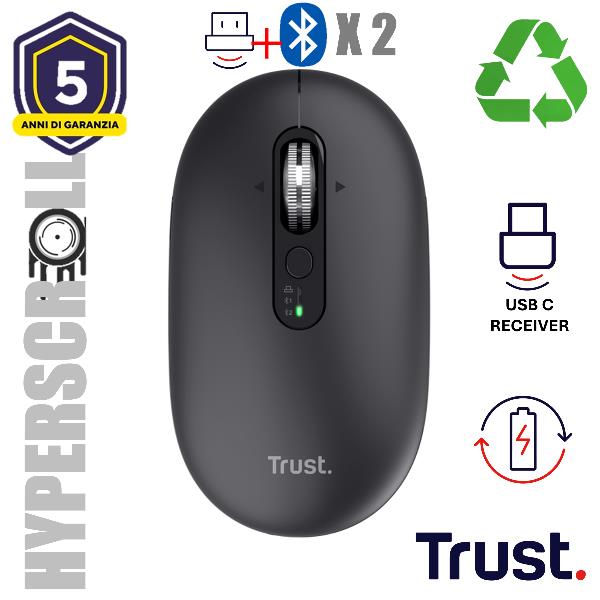 Trust Seron Slim Multi, Ambidestro, Ottico, RF senza …