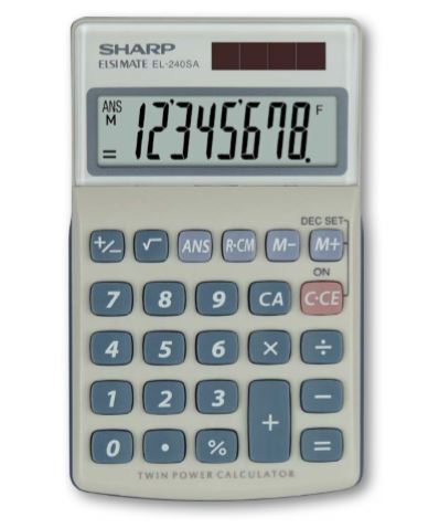 Sharp EL-240SA, Tasca, Calcolatrice di base, 8 cifre, …