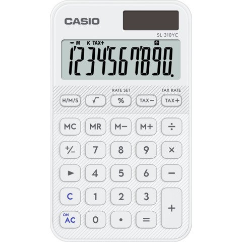 Calcolatrice tascabile Casio SL-310YC-WE con display a 10 …