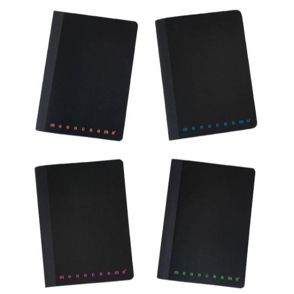 Quaderno A5 Pigna Monocromo 80 pagine rilegato a filo refe con copertina in PPL nero