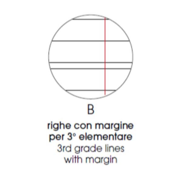 Quaderno Pigna con rilegatura a filo refe, formato A4, rigatura a quadri da 5 mm, 80 fogli, copertina in cartone plastificato.