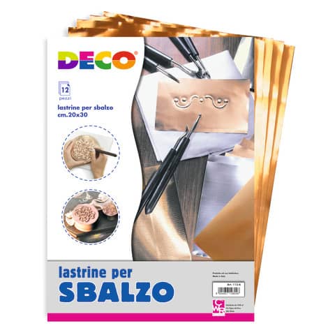 Lastre alluminio/rame - 20 x 30 cm - Deco - conf.12 pezzi