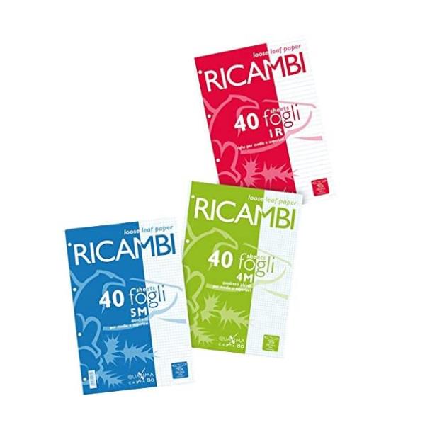 Ricambi forati Quaxima - A5 - 1 rigo - 80 gr - Pigna - conf. 40 pezzi