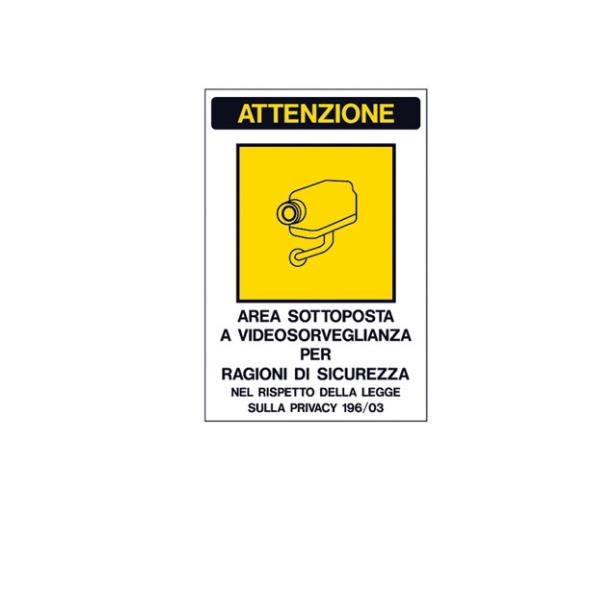 Cartello adesivo - AREA SOTTOPOSTA A VIDEOSORVEGLIANZA… - …
