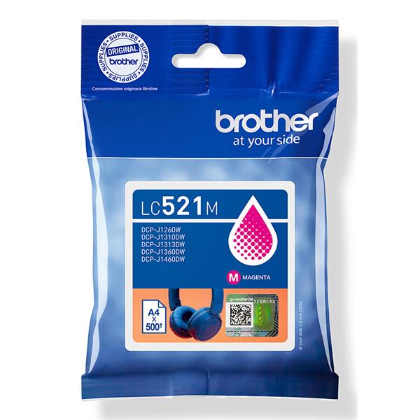 Brother LC521M, Magenta, 1 pz, 500 pagine, Confezione singola
