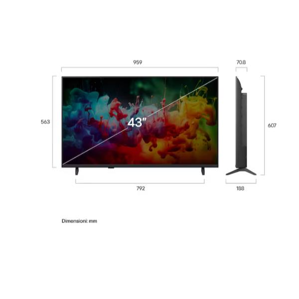 LG QNED AI MiniLED 43ʼʼ Serie QNED70B 43QNED70B6C, 4K, AI Magic Remote, 100% Volume colore, 3 HDMI, 20W, SMART TV 2026, 109,2 cm (43ʺ), 3840 x 2160 Pixel, QNED MiniLED, Smart TV, Wi-Fi, Nero