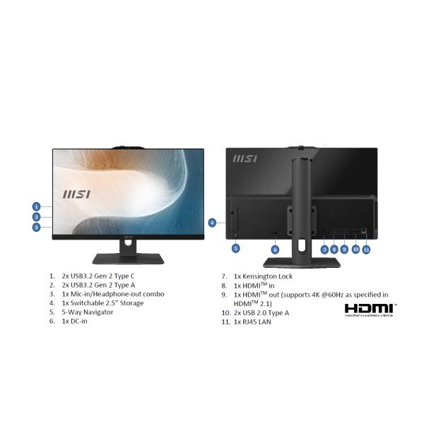 MSI Modern AM242TP 1M-2267XEU, 60,5 cm (23.8ʺ), Full …