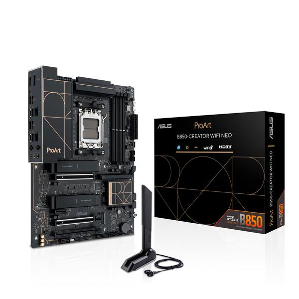 ASUS PROART B850-CREATOR WIFI NEO, AMD, Socket AM5, AMD Ryzen 7000 Series, AMD Ryzen 8000 Series, AMD Ryzen 9000 Series, Socket AM5, DDR5-SDRAM, 256 GB