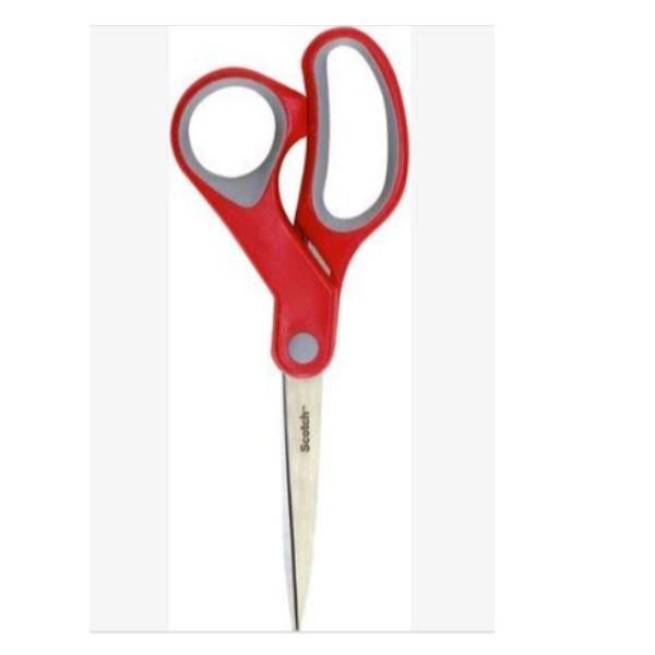 Forbici Comfort - 20 cm - impugnatura asimmetrica - lama in acciaio - rosso - Scotch