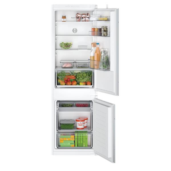Bosch Serie 2 KIV865SE0 Frigorifero Combinato da incasso 177,2 x 54,1 cm Classe E, 267 L, SN-ST, 35 dB, 4,2 kg/24h, E, Bianco