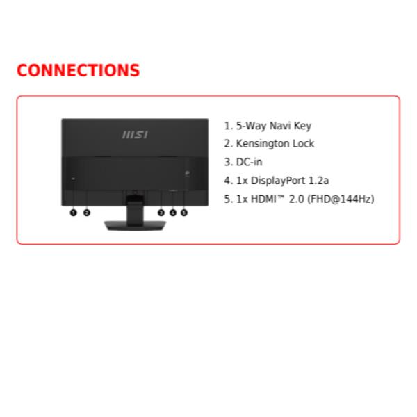 MSI Pro MP241W E14V, 60,5 cm (23.8ʺ), 1920 x 1080 Pixel, Full HD, LCD, 4 ms, Bianco