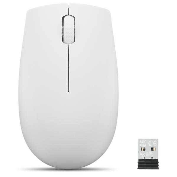 Lenovo Mouse wireless 300 compatto (Grigio Cloud), Ambidestro, Ottico, RF Wireless, 1000 DPI, Grigio