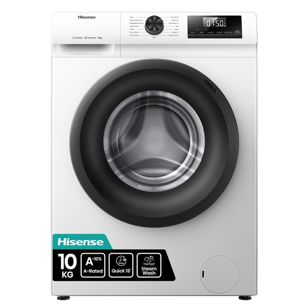 Hisense WF1Q1041BW, Caricamento frontale, 10 kg, B, 74 dB, 1400 Giri/min, A