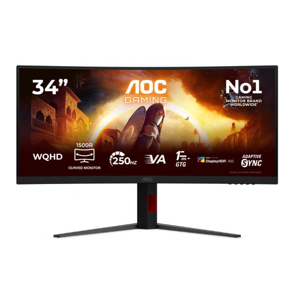 AOC G4 Gaming, 86,4 cm (34ʺ), 3440 x 1440 Pixel, 1 ms, Nero, Rosso