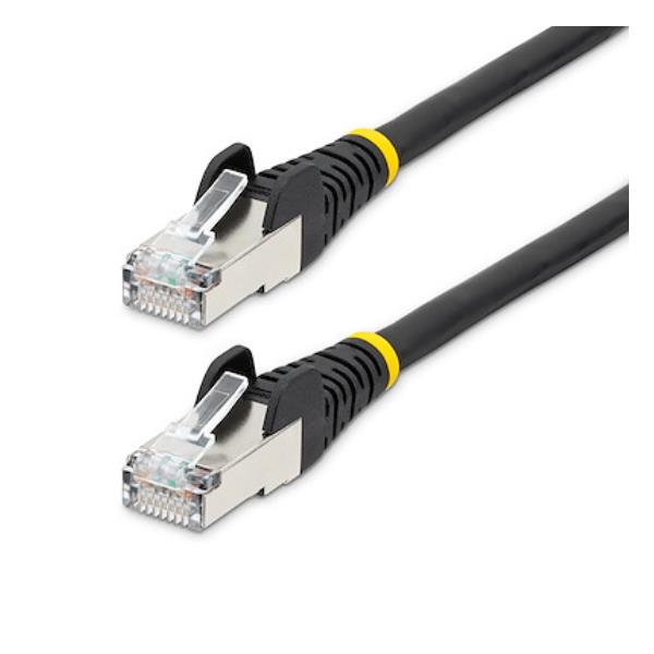 StarTech.com Cavo Ethernet CAT 6a - 50cm - Nero - Cavo di rete LAN Low Smoke Zero Halogen (LSZH) - 10GbE 500MHz 100W PoE++ - Filo/Cavo patch schermato S/FTP con spinotto RJ45 antigroviglio e rilievi di trazione, 0,5 m, Cat6a, S/FTP (S-STP), RJ-45, RJ-45, Nero