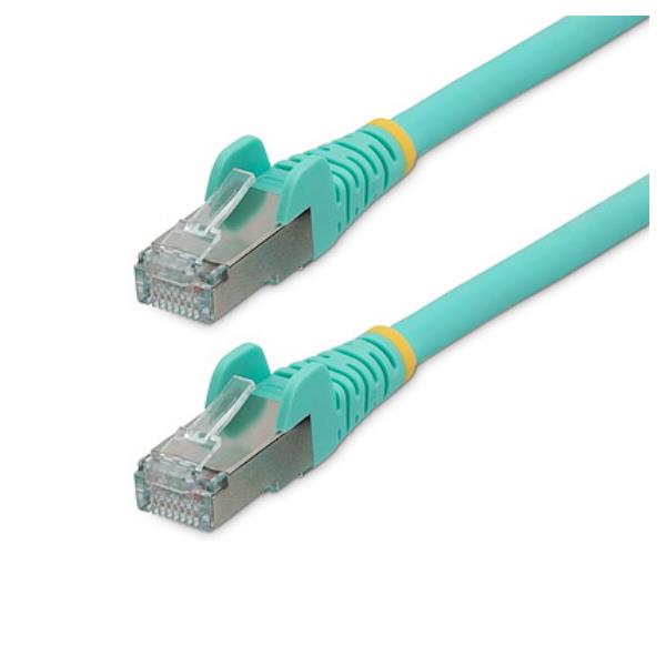 StarTech.com Cavo Ethernet CAT 6a - 5m - Acqua - Cavo di rete LAN Low Smoke Zero Halogen (LSZH) - 10GbE 500MHz 100W PoE++ - Filo/Cavo patch schermato S/FTP con spinotto RJ45 antigroviglio e rilievi di trazione, 5 m, Cat6a, S/FTP (S-STP), RJ-45, RJ-45, Colore acqua