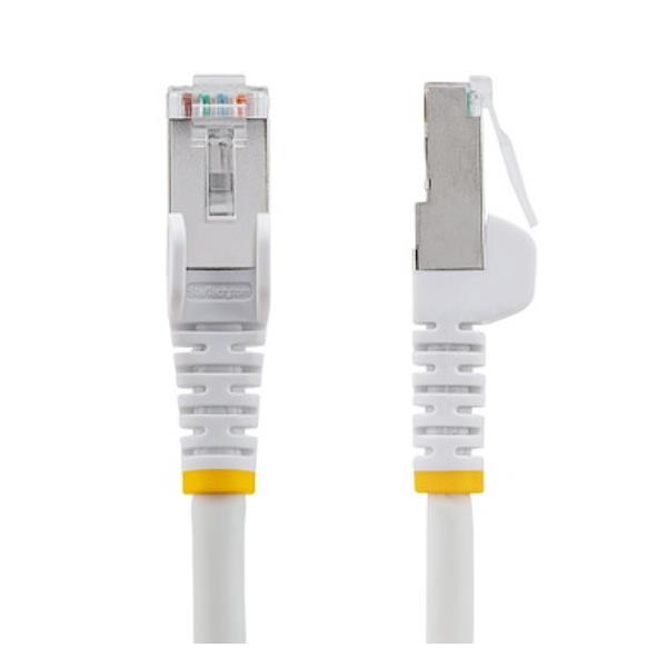 StarTech.com Cavo Ethernet CAT 6a - 1m - Bianco - Cavo di rete LAN Low Smoke Zero Halogen (LSZH) - 10GbE 500MHz 100W PoE++ - Filo/Cavo patch schermato S/FTP con spinotto RJ45 antigroviglio e rilievi di trazione, 1 m, Cat6a, S/FTP (S-STP), RJ-45, RJ-45, Bianco