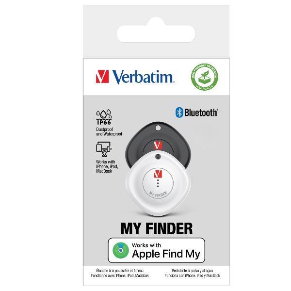 My Finder Nero/Bianco Bluetooth Tracker - Confezione Doppia - Verbatim - 32131