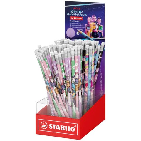 Espositore 80 matite Stabilo KPop Demon Hunters in 6 colorazioni di fusto 4930/80-1