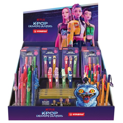 Espositore 140 articoli di scrittura Stabilo KPop Demon Hunters Wave assortiti - 2535/1