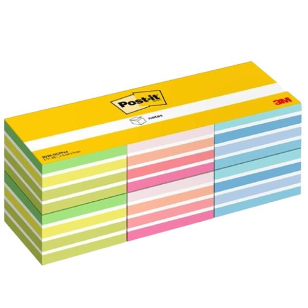 Blocco foglietti Post-it Cubo - 2028-0CPPX6 - 76 x 76 mm - colori assortiti neon/pastel - 450 fogli - Post-it - conf. 6 blocchi
