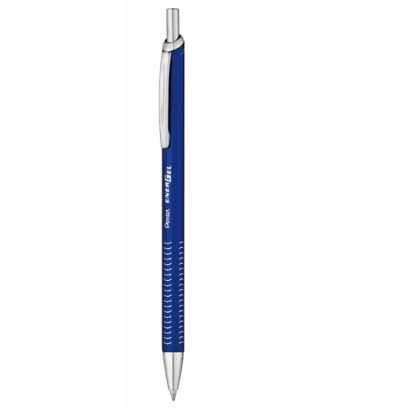 Penna roller EnerGel Metal Slim - punta 0,7 mm - fusto blu - Pentel