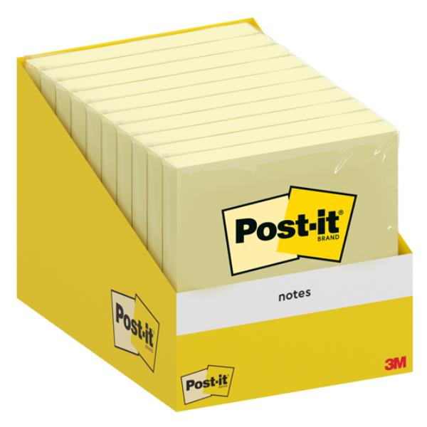 Blocco foglietti Post-it - 76 x 76 mm - giallo canary - 100 fogli - Post-it - conf. 10 blocchi