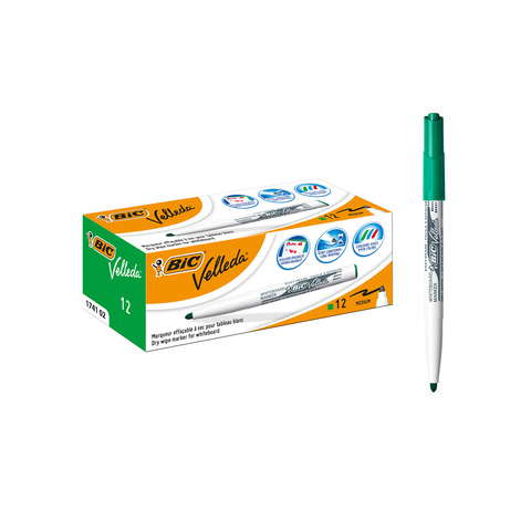 Pennarello Whiteboard Marker Velleda 1741 - punta tonda 1,4mm - verde - Bic