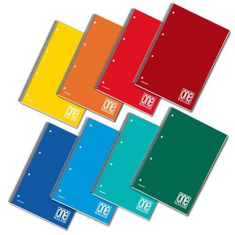 Quaderno One Color - A5+ - 4mm - 60 fogli - 80 gr - c/fori - spiralato - Blasetti