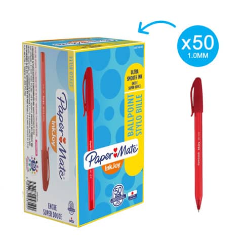 Penna a sfera con cappuccio Inkjoy 100 - punta 1,0mm - rosso - Papermate