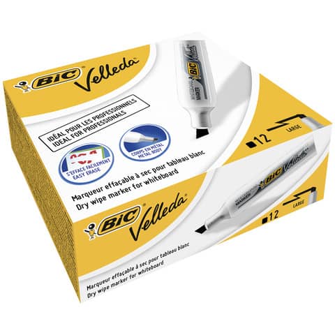 Pennarello Whiteboard Marker Velleda 1781 - punta a scalpello da 3,2 a 5,5mm - nero - Bic