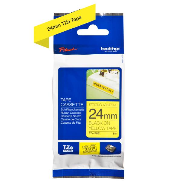 Brother - Nastro con adesivo resistente - Nero/Giallo …