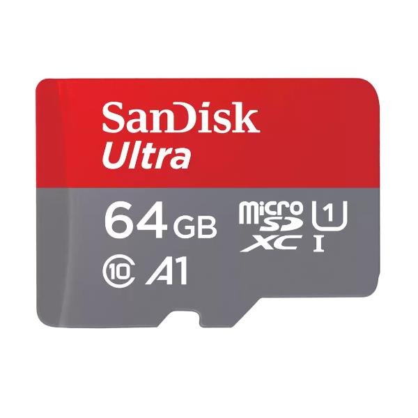 SanDisk Ultra - Scheda di memoria flash (adattatore da microSDXC a SD in dotazione) - 64 GB - A1 / UHS Class 1 / Class10 - UHS-I microSDXC