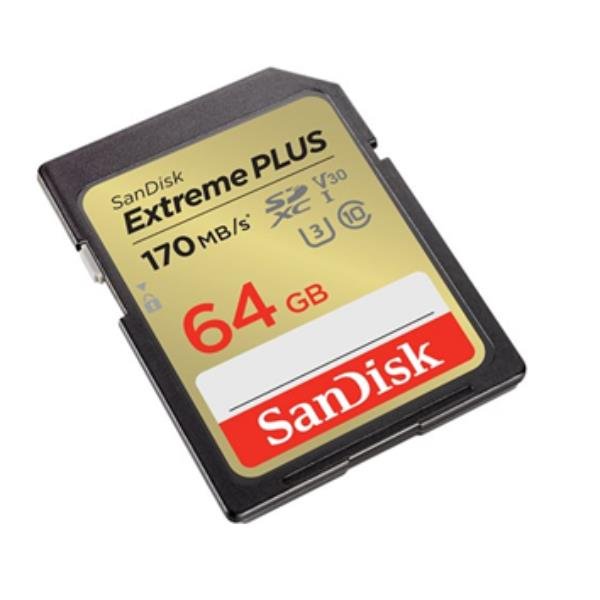 SanDisk Extreme PLUS - Scheda di memoria flash - 64 GB - UHS-I U3 / Class10 - UHS-I SDXC