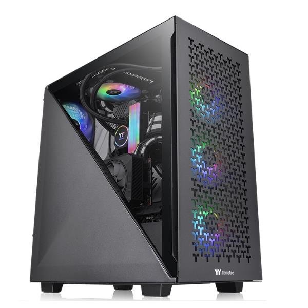 Thermaltake Divider 300 TG Air - MDT - ATX - pannello laterale finestrato (vetro temperato) - senza alimentazione (PS/2) - nero - USB/Audio