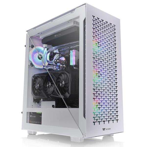 Thermaltake Divider 500 TG Air Snow - MDT - ATX - pannello laterale finestrato (vetro temperato) - senza alimentazione (PS/2) - bianco - USB/Audio