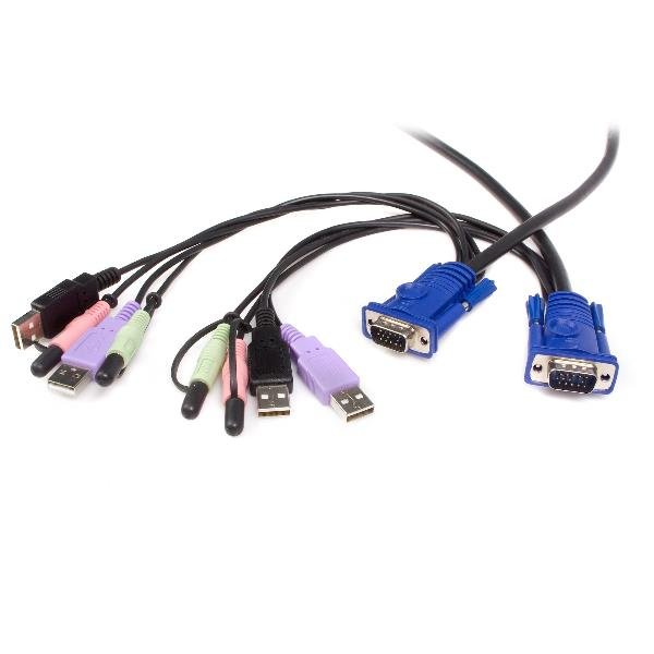 StarTech.com Switch KVM cavo VGA USB 2 porte con audio - Switch KVM / audio - 2 x KVM / audio - 1 utente locale - desktop