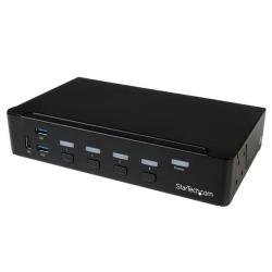 StarTech.com Switch Commutatore KVM a 4 Porte DisplayPort con Hub per periferiche USB 3.0 - 4K - Switch KVM / USB - 4 x KVM / audio / USB + 3 x SuperSpeed USB - 1 utente locale - montabile su rack - 120/230 V CA / 9 - 12 V CC - per P/N: SV431RACK