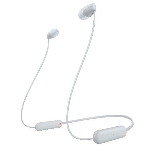 Sony WI-C100 - Auricolari con microfono - in-ear - fascetta a collare - Bluetooth - senza fili - bianco