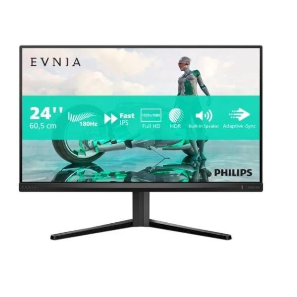 Philips Evnia 3000 24M2N3200S - Monitor a LED - gaming - 24" (23.8" visualizzabile) - 1920 x 1080 Full HD (1080p) @ 180 Hz - IPS - 300 cd/m² - 1000:1 - HDR10 - 0.5 ms - 2xHDMI, DisplayPort - altoparlanti - carbone