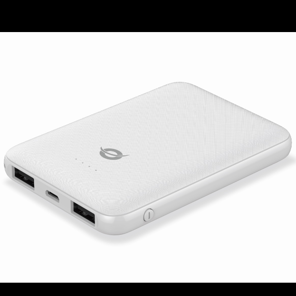Conceptronic AVIL MINI - Powerbank - 5000 mAh - 10 Watt - 2 A - 2 connettori di uscita (USB) - bianco