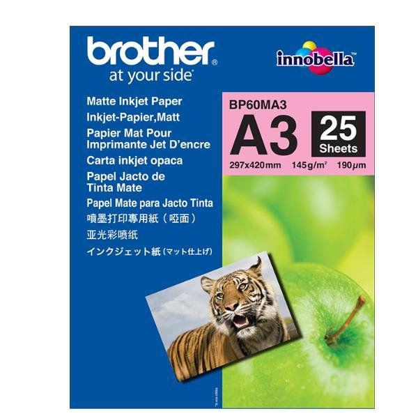 Brother BP - Opaca - A3 (297 x 420 mm) - 145 g/m² - 25 fogli Carta - per Brother HL-J6000, MFC-J2340, J3540, J3940, J5340, J5630, J6583, J6983, J6995, J6997, J6999