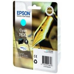 Epson 16XL - 6.5 ml - XL - ciano - originale - blister con radiofrequenza / allarme acustico - cartuccia d'inchiostro - per WorkForce WF-2010, 2510, 2520, 2530, 2540, 2630, 2650, 2660, 2750, 2760