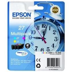Epson 27 Multi-Pack - Confezione da 3 - 10.8 ml - giallo, ciano, magenta - originale - blister con radiofrequenza / allarme acustico - cartuccia d'inchiostro - per WorkForce WF-3620, WF-3640, WF-7110, WF-7210, WF-7610, WF-7620, WF-7710, WF-7715, WF-7720