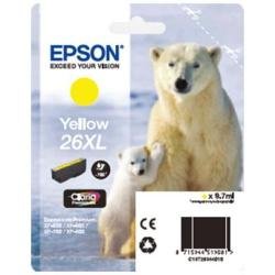 Epson 26XL - 9.7 ml - XL - giallo - originale - blister con radiofrequenza / allarme acustico - cartuccia d'inchiostro - per Expression Premium XP-510, 520, 600, 605, 610, 615, 620, 625, 700, 710, 720, 800, 810, 820